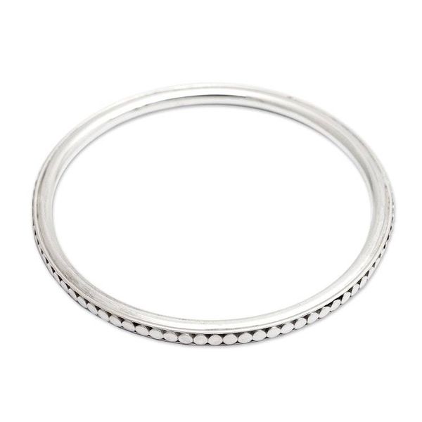 Alternate image for Sterling Silver Bangle Bracelet Moon Silver