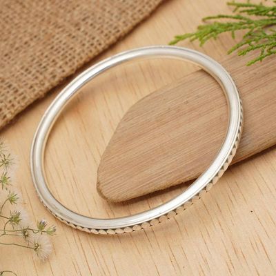 Alternate image for Sterling Silver Bangle Bracelet Moon Silver