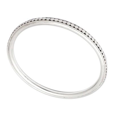 Alternate image for Sterling Silver Bangle Bracelet Moon Silver