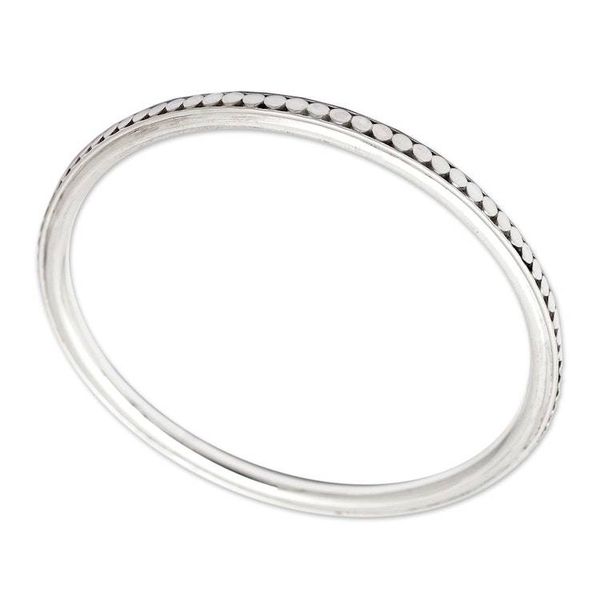 Alternate image for Sterling Silver Bangle Bracelet Moon Silver