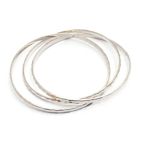 Alternate image for Balinese Womens Sterling Silver Bangle Bracelet Sterling Circles