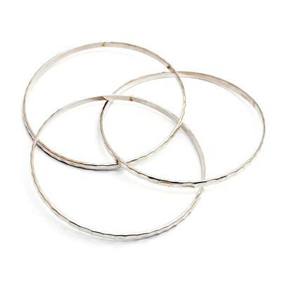 Alternate image for Balinese Womens Sterling Silver Bangle Bracelet Sterling Circles