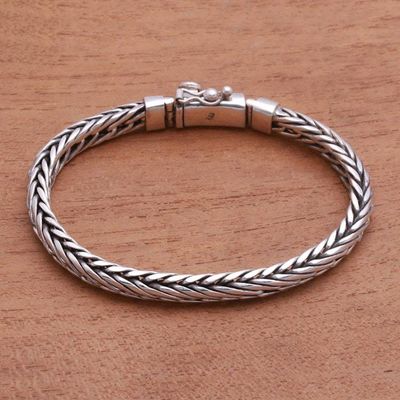 Primary image for Sterling Silver Foxtail Chain Bracelet from Bali Foxtail Balance