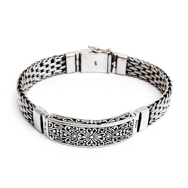 Alternate image for Sterling Silver Unisex Pendant Bracelet from Indonesia Bold Bali