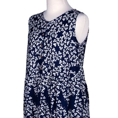 Alternate image for Clover-Themed Batik Midnight and White Rayon Tiered Sundress Lucky Midnight