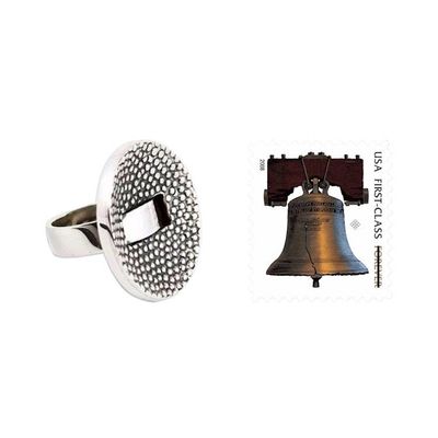 Alternate image for Textured Silver Handmade Ring Modern Dots