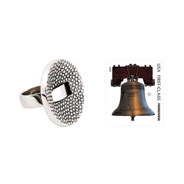 Alternate image for Textured Silver Handmade Ring Modern Dots