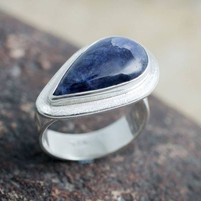 Primary image for Hand Crafted Sterling Silver and Sodalite Cocktail Ring Gift of Life