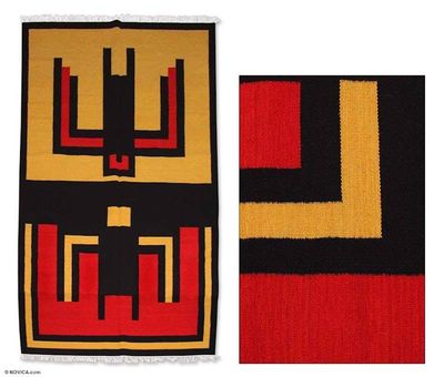 Alternate image for Wool rug 6x9.5 Hummingbird