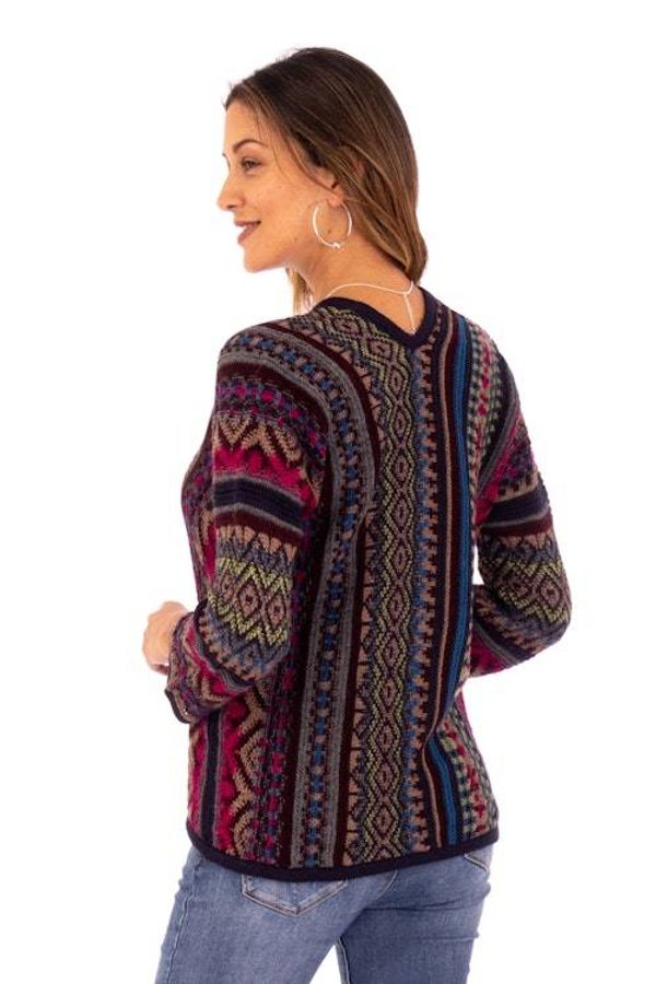 Alternate image for Alpaca Blend Sweater with V-Neck and Kimono-Style Sleeves Andean Threads