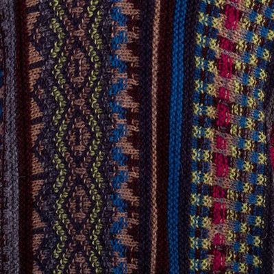 Alternate image for Alpaca Blend Sweater with V-Neck and Kimono-Style Sleeves Andean Threads