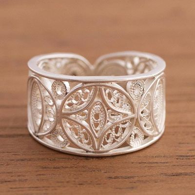 Primary image for Sterling Silver Filigree Band Ring from Peru Lunar Effect