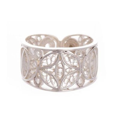 Alternate image for Sterling Silver Filigree Band Ring from Peru Lunar Effect