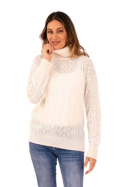 Alternate image for Cable Knit Turtle Neck Baby Alpaca Blend Pullover from Peru Warm Sweetness