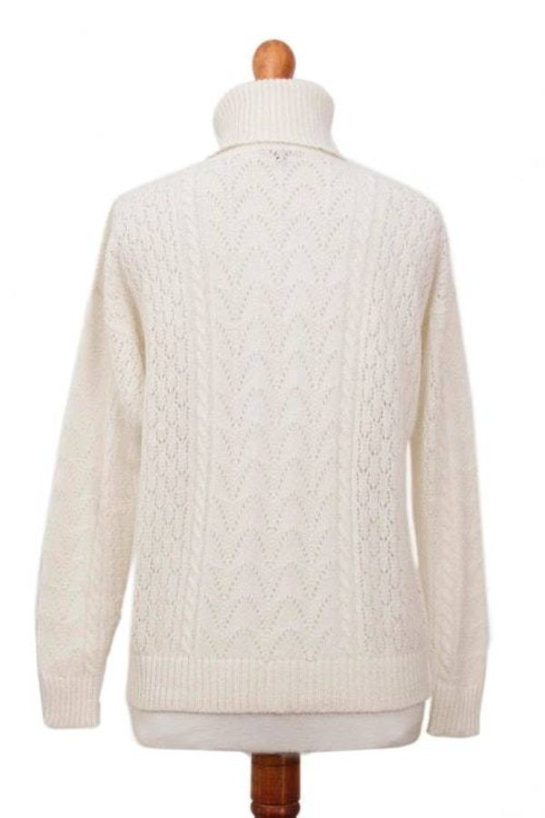 Alternate image for Cable Knit Turtle Neck Baby Alpaca Blend Pullover from Peru Warm Sweetness