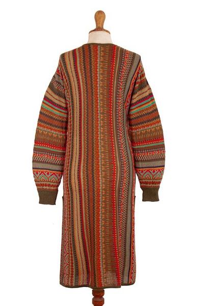 Alternate image for Classic Andean-Made Acrylic and Baby Alpaca Blend Kimono Highland Empire