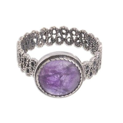 Alternate image for Natural Amethyst Cocktail Ring from Peru Amethyst Power