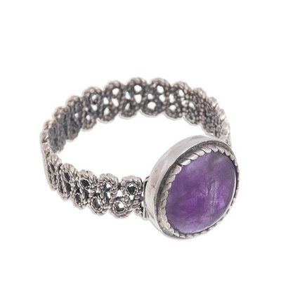 Alternate image for Natural Amethyst Cocktail Ring from Peru Amethyst Power