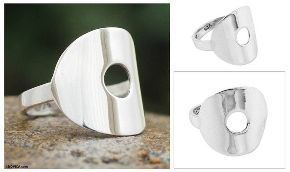 Fair Trade Peruvian Jewelry Sterling Silver Ring 'Energy Cycle'
