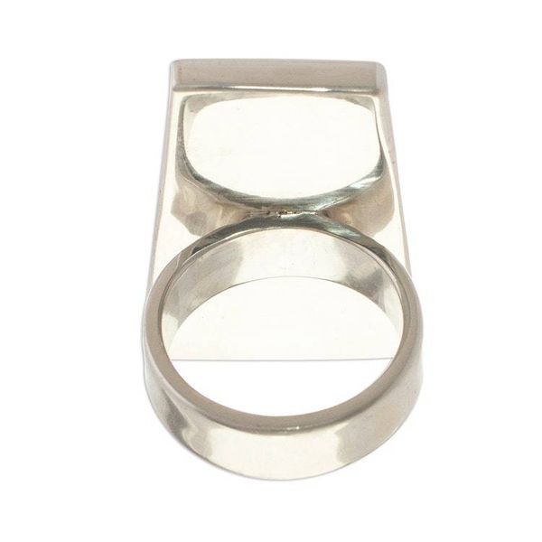 Alternate image for Unique Peruvian Silver and Sodalite Cocktail Ring Gate to the Sky