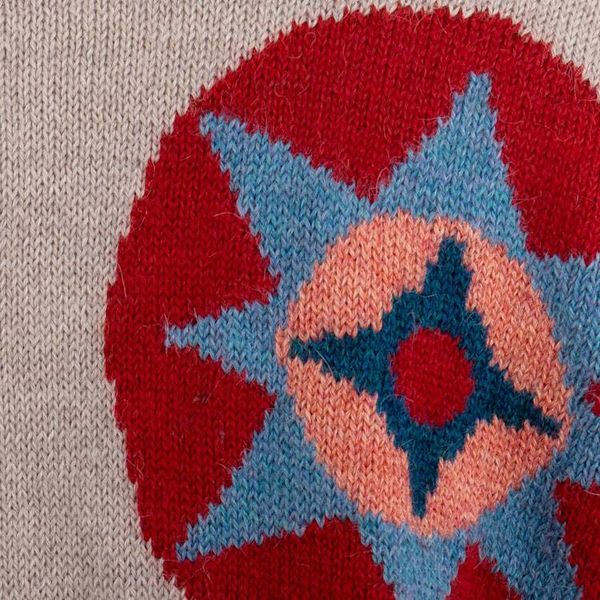 Alternate image for Hand-Knit Suzani Embroidery-Inspired Grey Alpaca Cardigan Suzani Style