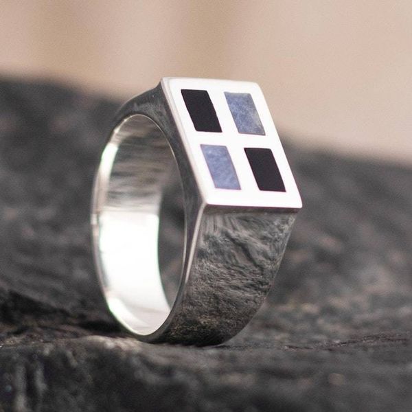 Alternate image for Mens Gemstone Signet Ring In the Window