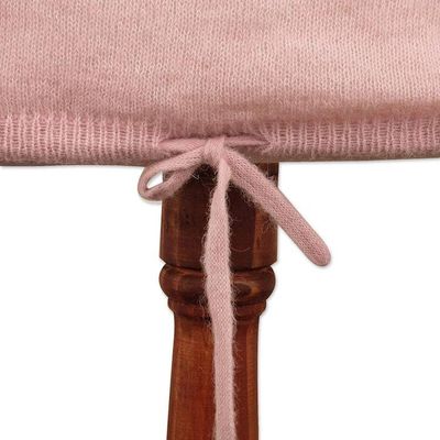 Alternate image for Pink Blush Alpaca Pullover Patterned Sweater with Drawstring Pink Comfort