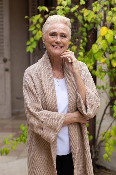 Alternate image for Peruvian Cotton and Baby Alpaca Sweater Coat in Beige Instant Favorite