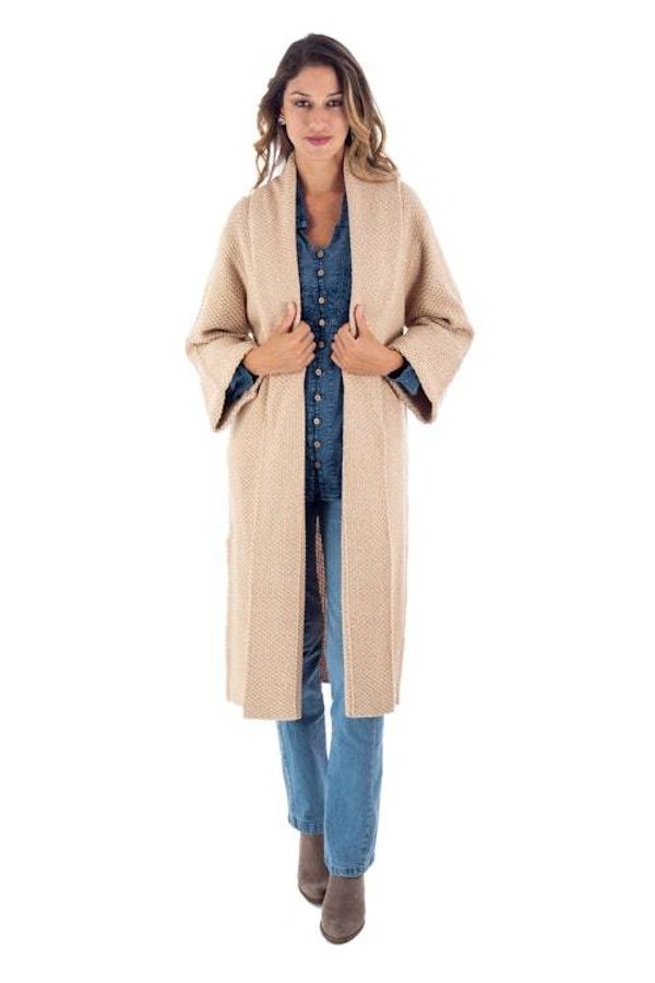 Alternate image for Peruvian Cotton and Baby Alpaca Sweater Coat in Beige Instant Favorite