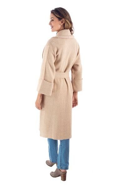 Alternate image for Peruvian Cotton and Baby Alpaca Sweater Coat in Beige Instant Favorite