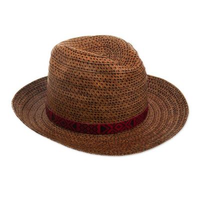 Alternate image for Brown Unisex Natural Fiber Fedora Memories of Home