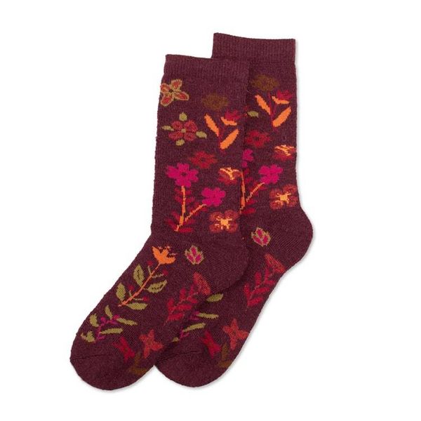 Alternate image for Alpaca Blend Floral Socks from Peru Cozy Chic