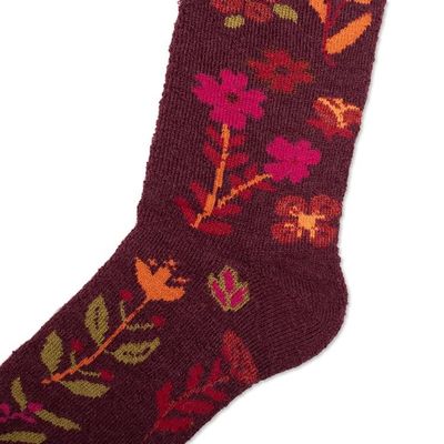 Alternate image for Alpaca Blend Floral Socks from Peru Cozy Chic