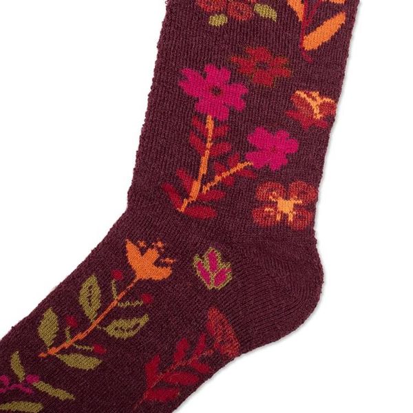 Alternate image for Alpaca Blend Floral Socks from Peru Cozy Chic