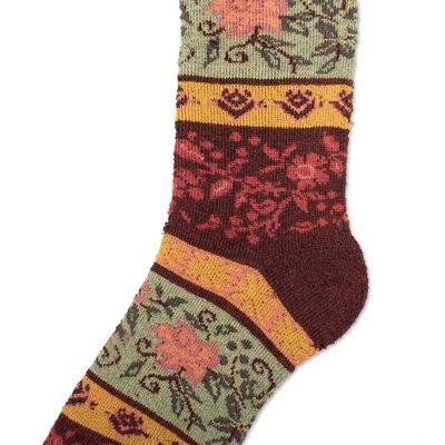 Alternate image for Alpaca Blend Socks from Peru Cozy Chic Stripes