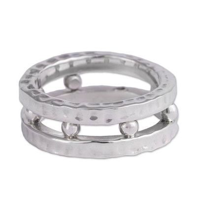 Alternate image for Mens Sterling Silver Band Ring from Peru Gleaming Thor