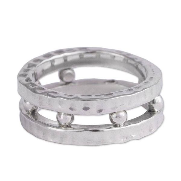 Alternate image for Mens Sterling Silver Band Ring from Peru Gleaming Thor
