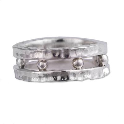 Alternate image for Mens Sterling Silver Band Ring from Peru Gleaming Thor