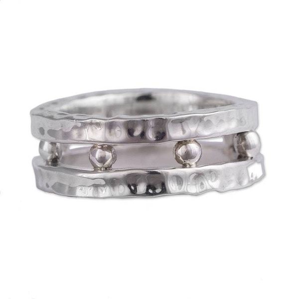 Alternate image for Mens Sterling Silver Band Ring from Peru Gleaming Thor