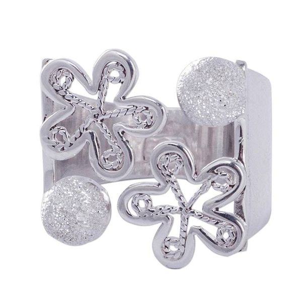 Alternate image for Sterling Silver Artisan Crafted Wide Floral Wrap Ring Flowers of Rimac