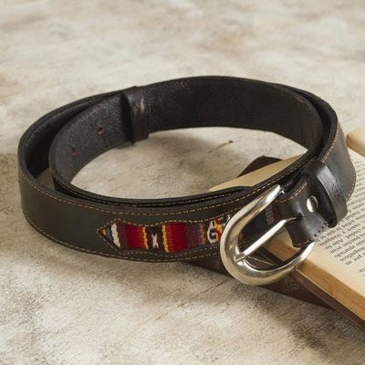 Primary image for Leather Belt with Andean Wool Accents Cusco Heritage