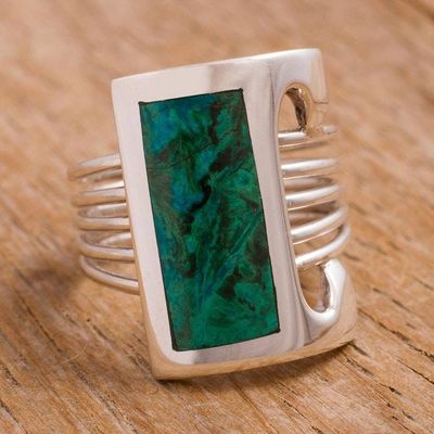 Primary image for Sterling Silver Sterling Silver Green Cocktail Ring Imagination