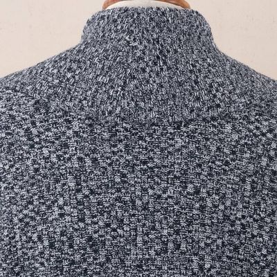 Alternate image for Navy and White Organic Cotton Blend Sweater Coat Constant Companion in Tweed
