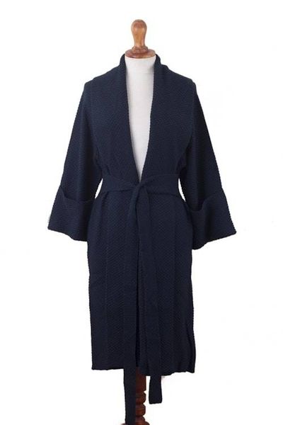 Alternate image for Navy Blue Organic Cotton and Baby Alpaca Sweater Constant Companion in Navy