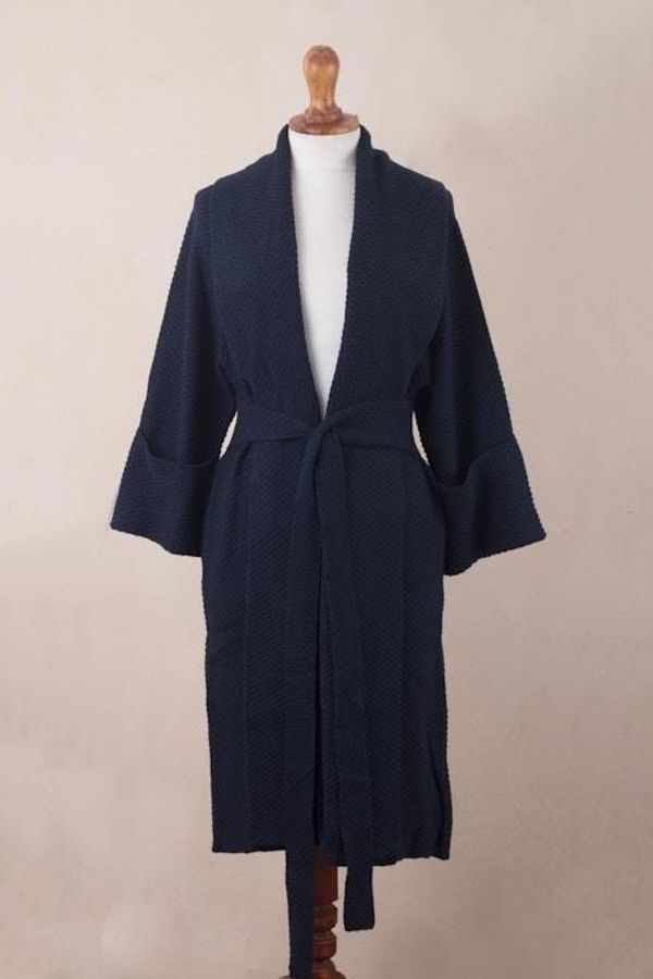 Alternate image for Navy Blue Organic Cotton and Baby Alpaca Sweater Constant Companion in Navy