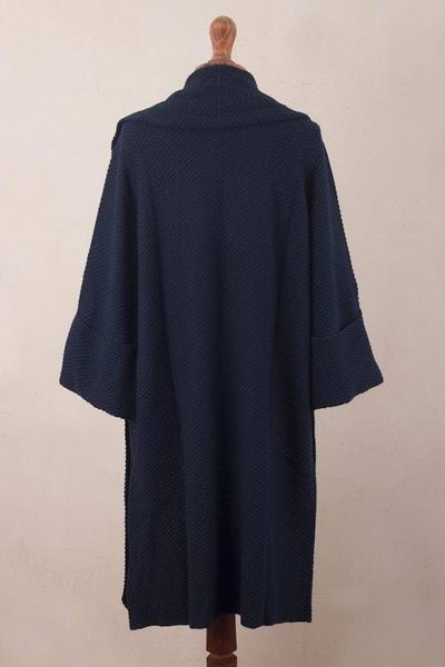 Alternate image for Navy Blue Organic Cotton and Baby Alpaca Sweater Constant Companion in Navy