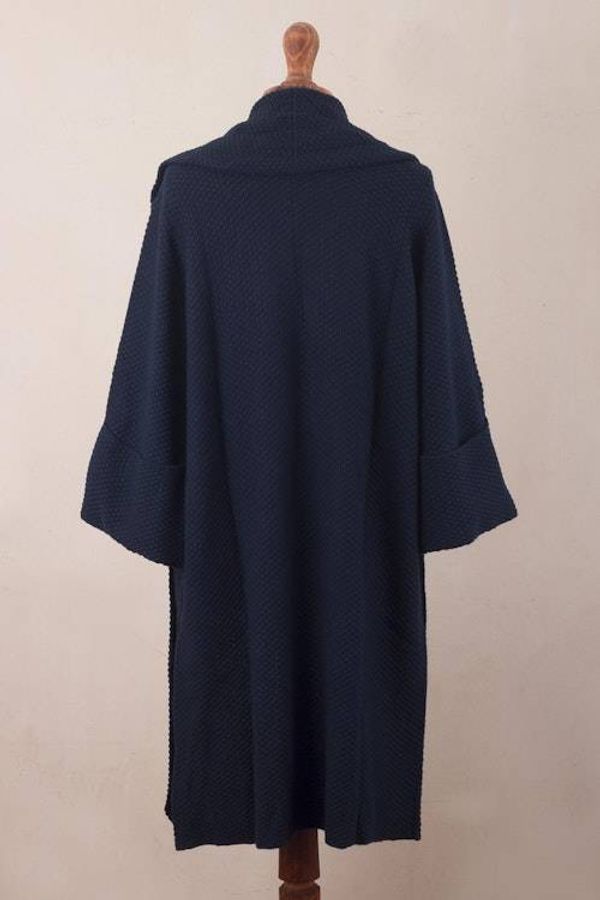 Alternate image for Navy Blue Organic Cotton and Baby Alpaca Sweater Constant Companion in Navy