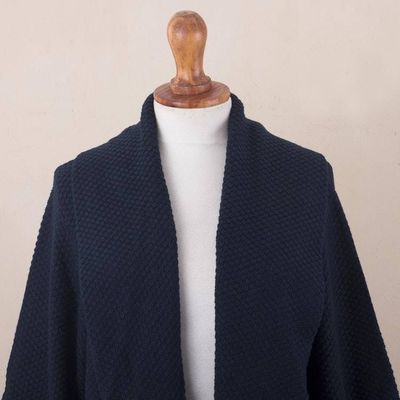 Alternate image for Navy Blue Organic Cotton and Baby Alpaca Sweater Constant Companion in Navy