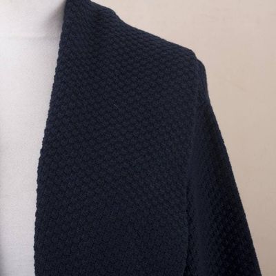 Alternate image for Navy Blue Organic Cotton and Baby Alpaca Sweater Constant Companion in Navy