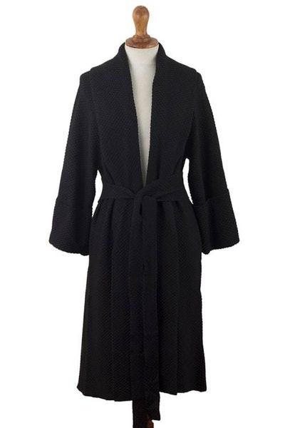 Alternate image for Knit Black Sweater Coat with Belt Constant Companion in Black